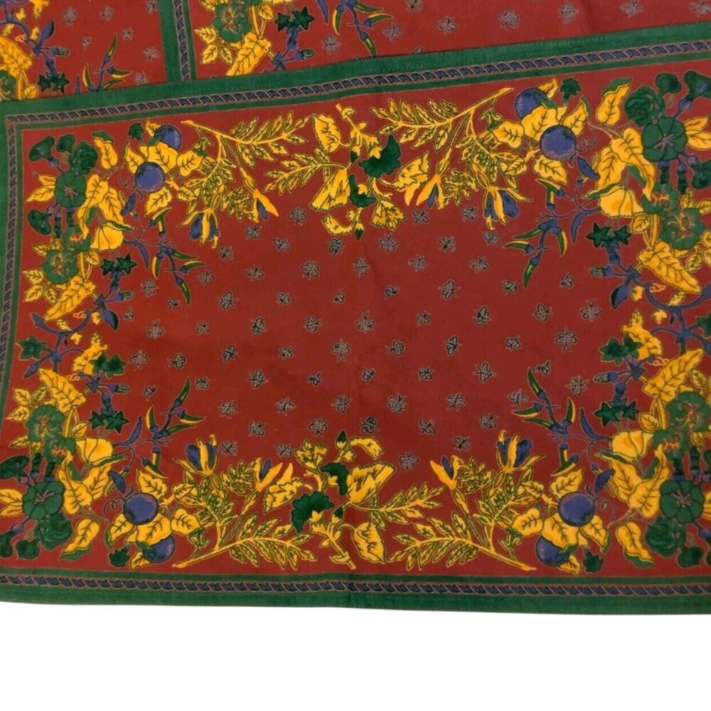 Williams Sonoma Placemat Set of 4 French Country Provence Botanical Maroon Gold - Picture 5 of 12